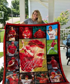 Mike Trout Personalized Quilt Blanket Bedding Set, Perfect for Bedroom Decor and Family Gifts