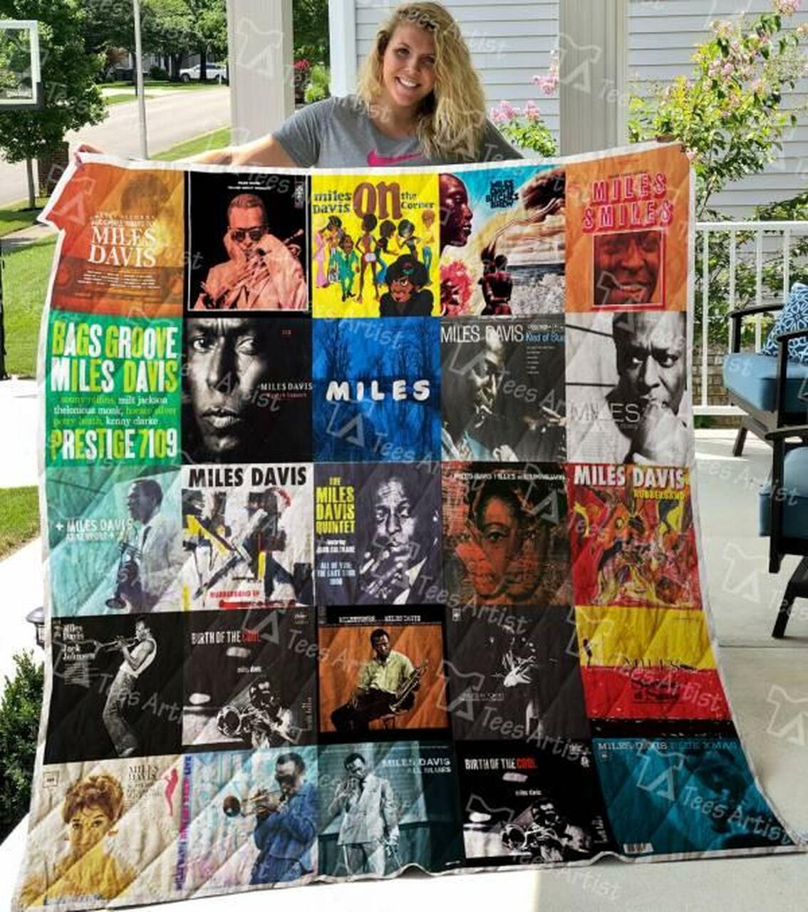 Miles Davis Quilt Bedding Set Blanket Limited Quilt Bedding Set Blanket Bedroom Decor, Gifts for Family