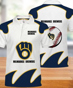 Milwaukee Brewers Button Up Polo Shirt