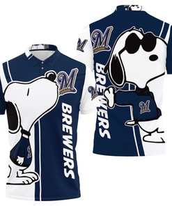 Milwaukee Brewers Snoopy Lover 3D Printed Polo Shirt