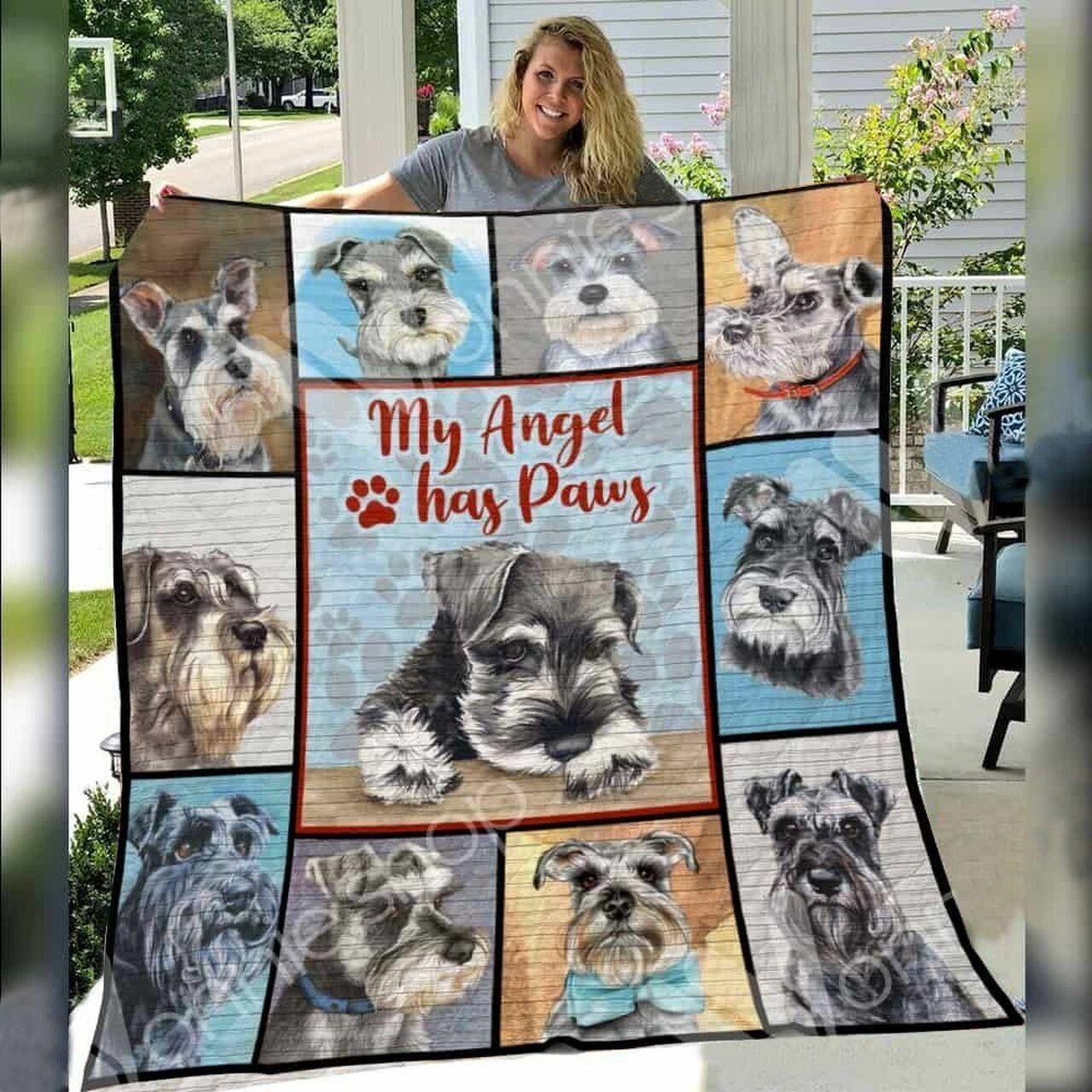 Miniature Schnauzer Personalized Quilt Bedding Set Perfect for Bedroom Decor and Family Gifts