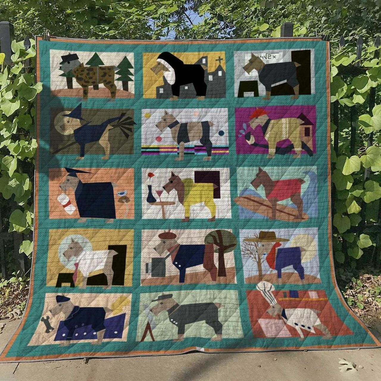 Miniature Schnauzer Personalized Quilt Bedding Set for Bedroom Decor and Great Gifts for the Family