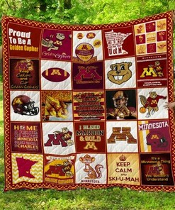 Minnesota Golden Gophers Quilt Bedding Set - Great for Bedroom Decor and Family Gifts
