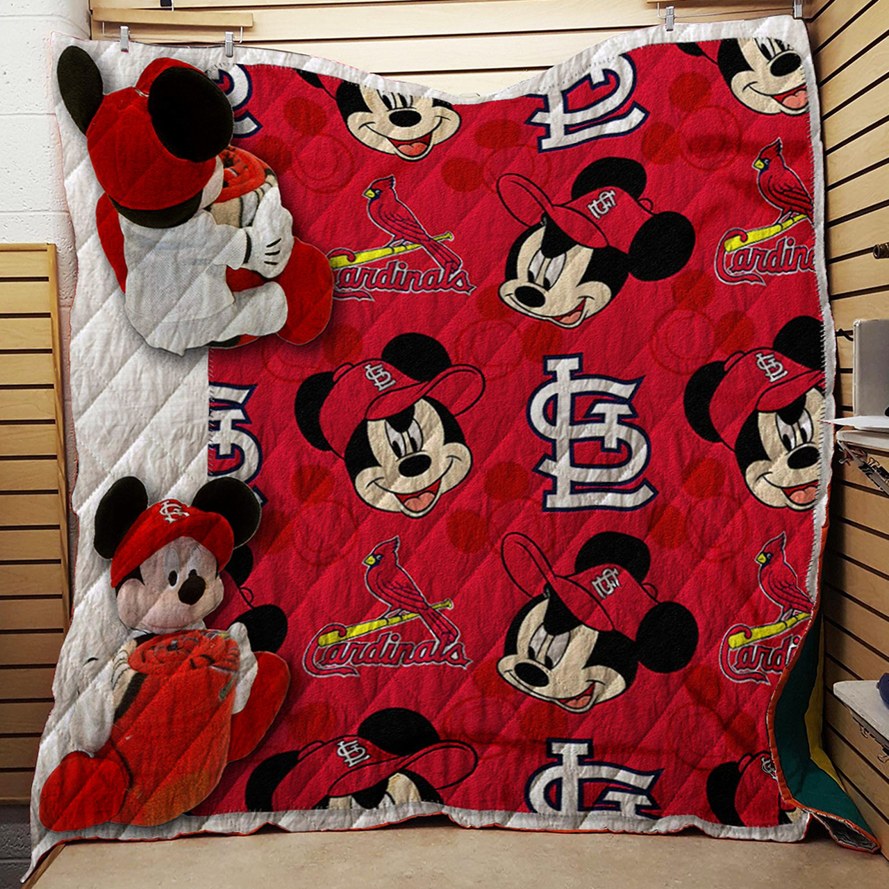 Mlb & Mickey Cobranded Hugger And Fleece Throw Quilt Bedding Set Bedroom Decor, Gifts for Family