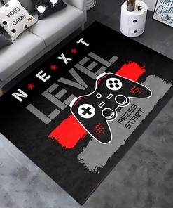 Modern Cool Tech Style Gaming Room Rugs - Gamer Controller Gamepad Pattern Area Rug Floor Carpet Bathroom Mat