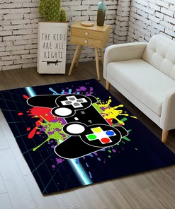 Modern Gaming Video Game Controllers Area Rug for Leisure and Gaming Room