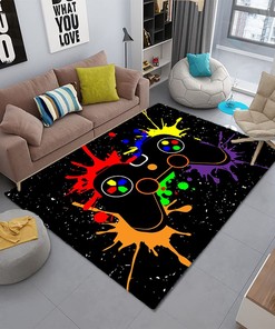 Modern Gaming Video Game Controllers Gamer Area Rug Floor Carpet Bathroom Mat for Home Decor