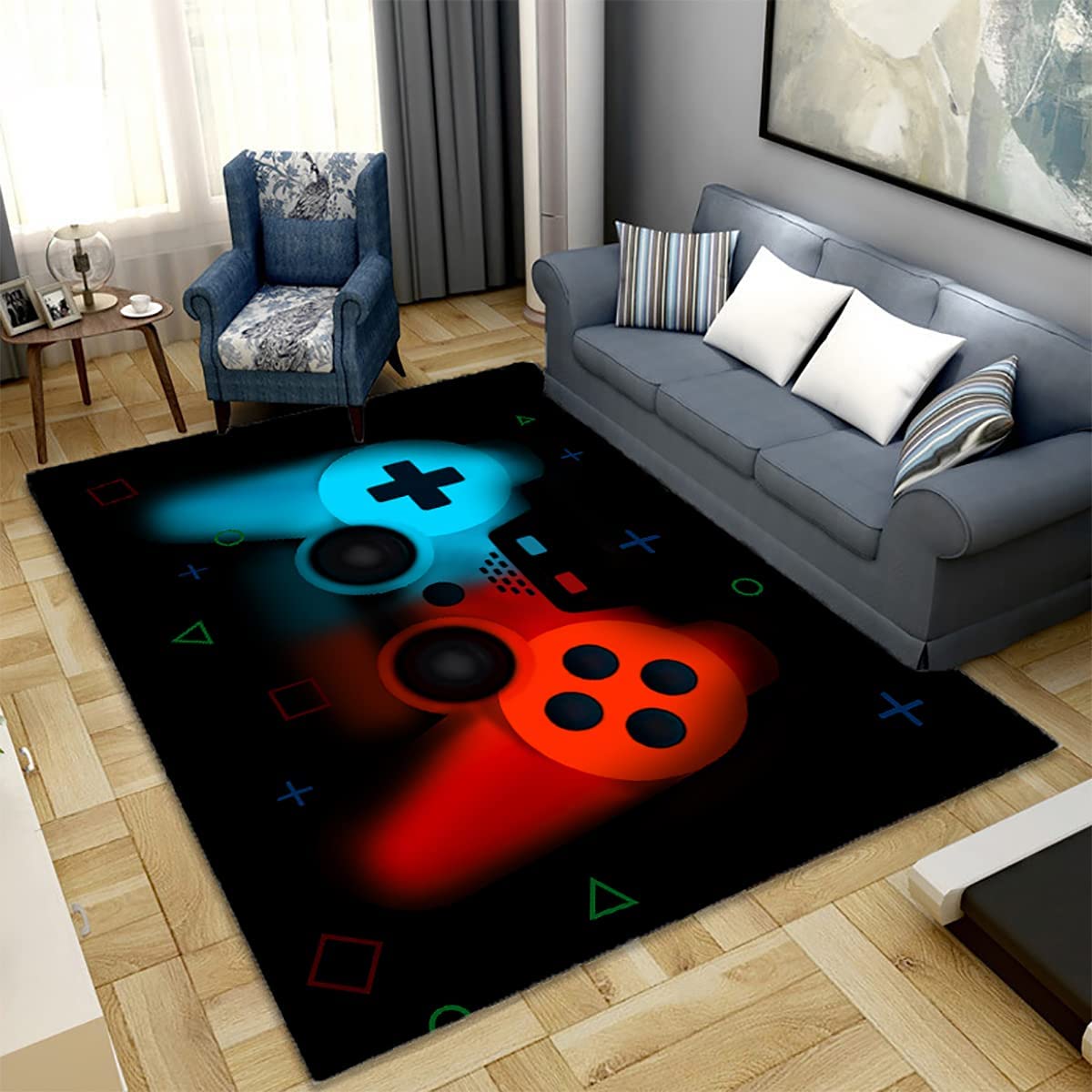 Modern Gaming Video Game Controllers Gamer Area Rug Floor Carpet Bathroom Mat for Home Decor in Leisure - Image 3