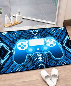 Modern Video Game Controller Pattern Area Rugs - Personalized Gamer Rug for Bedroom or Game Room Themed Area Rugs