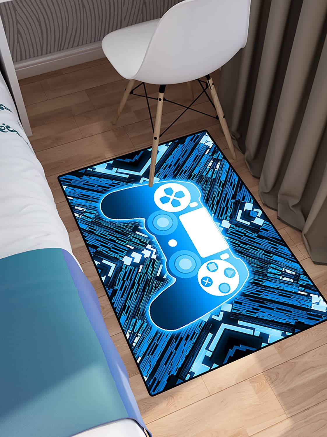 Modern Video Game Controller Pattern Area Rugs - Personalized Gamer Rug for Bedroom or Game Room Themed Area Rugs - Image 2