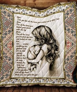 Mom I Love You With All My Heart Quilt Bedding Set Blanket Bedroom Decor, Gifts for Family