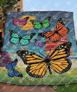 Monarch Butterfly Personalized Quilt Blanket Bedding Set for Home Decoration and Gifts for Family