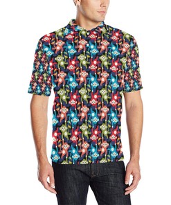Monkey Colorful Design Themed Print Men Polo Shirt