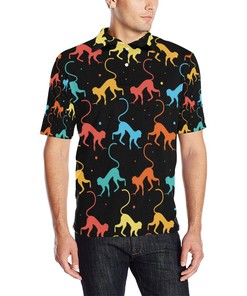 Monkey Pattern Print Design 01 Men Polo Shirt