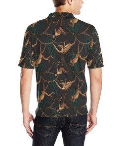Monkey Pattern Print Design 02 Men Polo Shirt