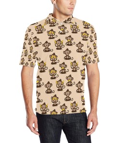 Monkey Pattern Print Design 03 Men Polo Shirt