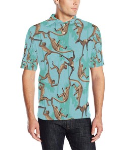 Monkey Pattern Print Design 04 Men Polo Shirt