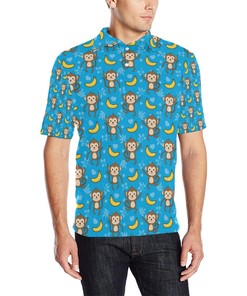 Monkey Pattern Print Design 05 Men Polo Shirt