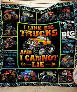 Monster Truckin' with Quilt Bedding Set Blanket, Great for Bedroom Decor and Family Gifts