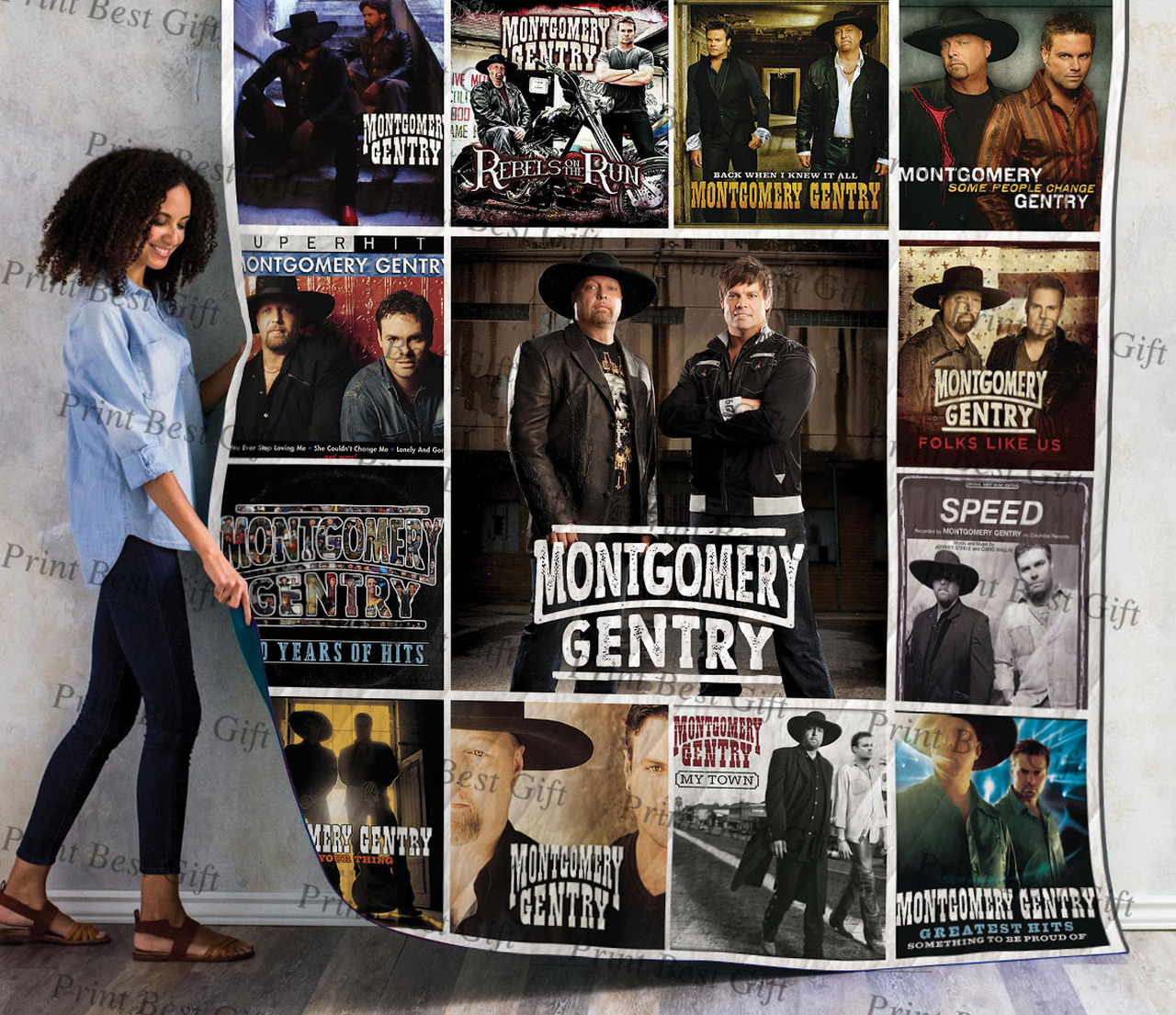 Montgomery Gentry Albums Cover Quilt Bedding Set - Personalized Gifts for Family