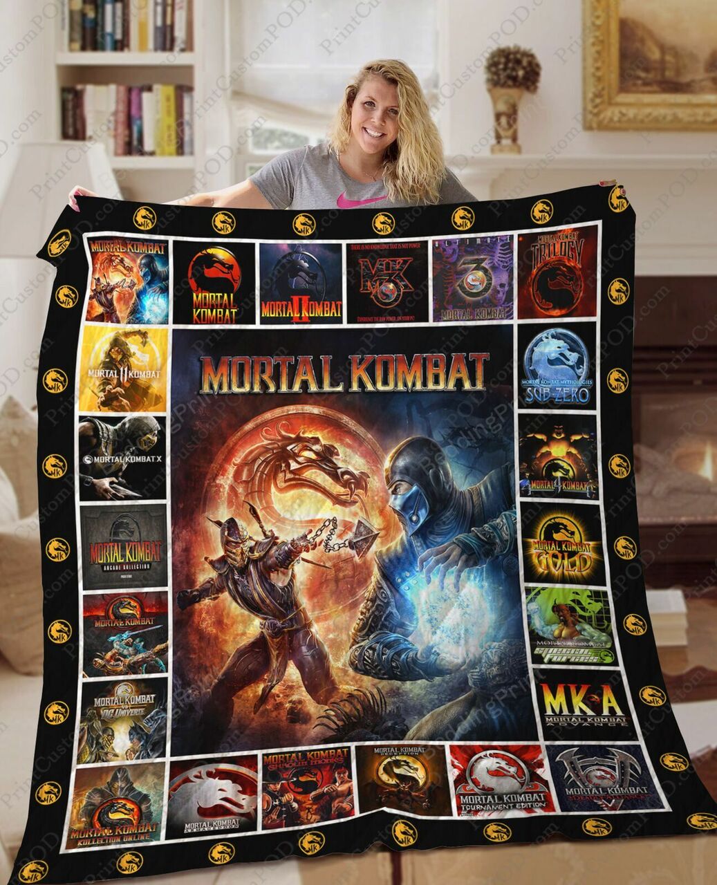 Mortal Kombat Game Quilt Bedding Set Blanket Gifts Birthday Christmas Mortal Kombat