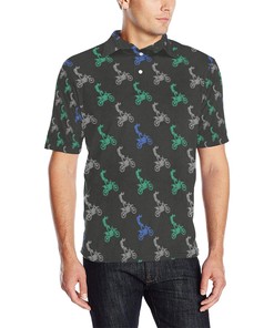 Motocross Pattern Print Design 02 Men Polo Shirt