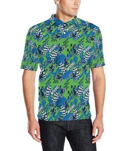Motocross Pattern Print Design 04 Men Polo Shirt