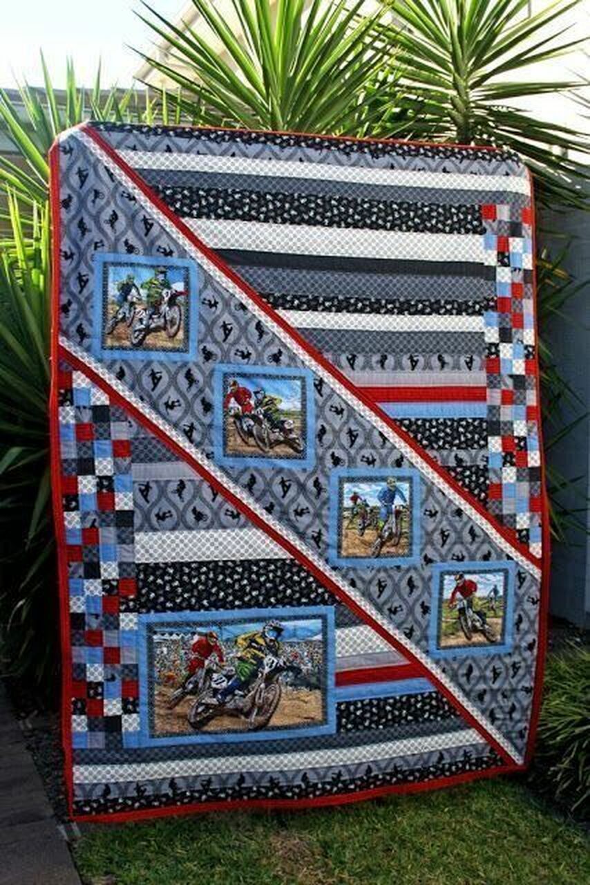 Motorbike Quilt Bedding Set Bedroom Decor, Gifts for Family
