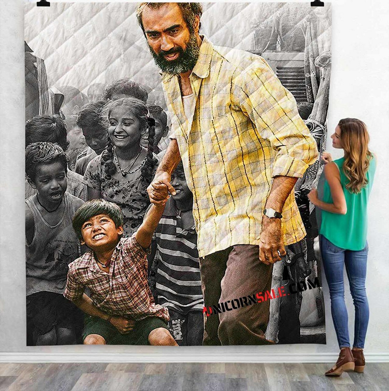 Movie Halla Bol 3D Customized Personalized Quilt Bedding Set Blanket Bedroom Decor, Gifts for Family