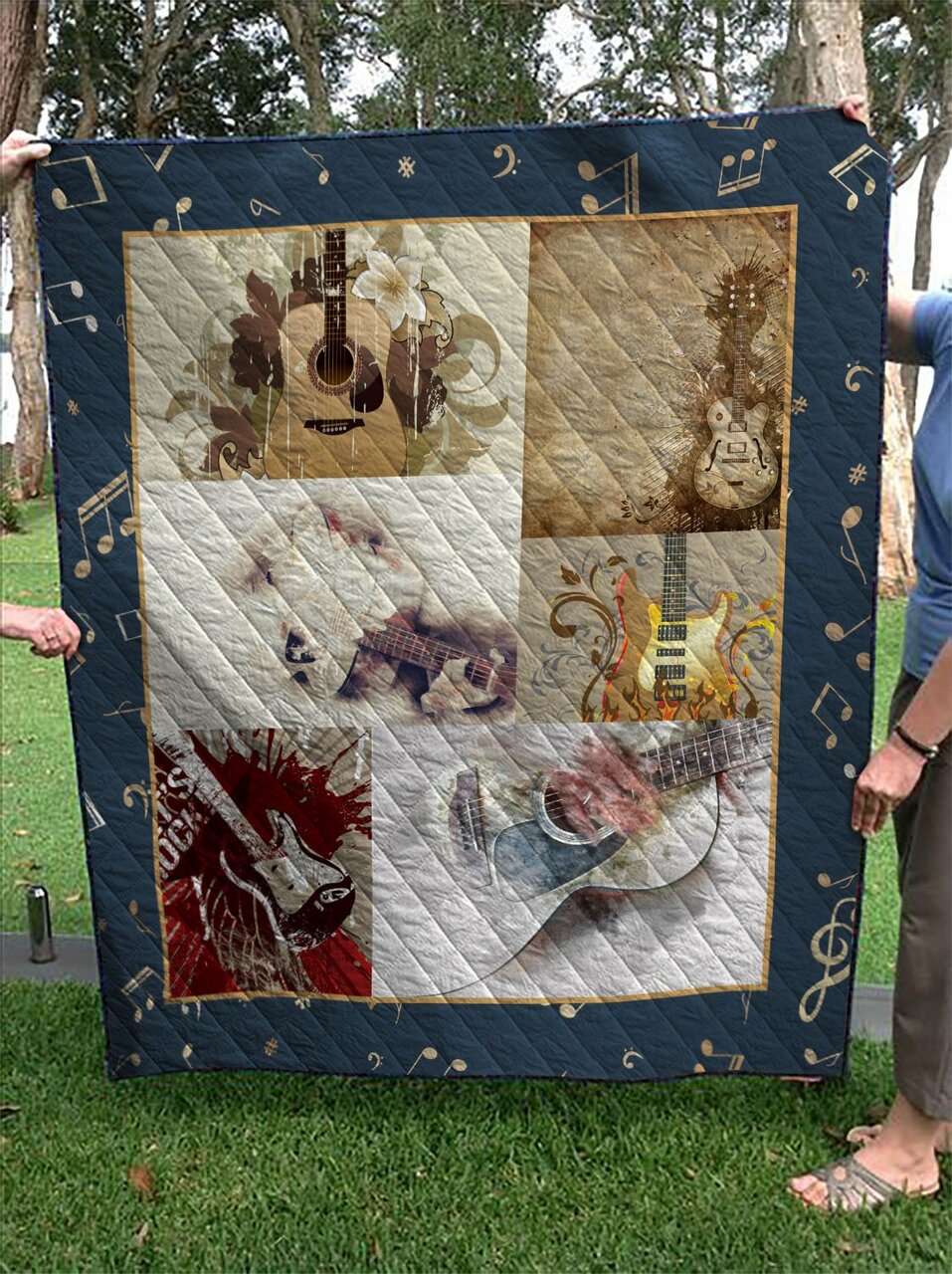 Music Personalized Quilt Bedding Set for Bedroom Decor and Family Gifts, Perfect for Home Decoration and Picnic