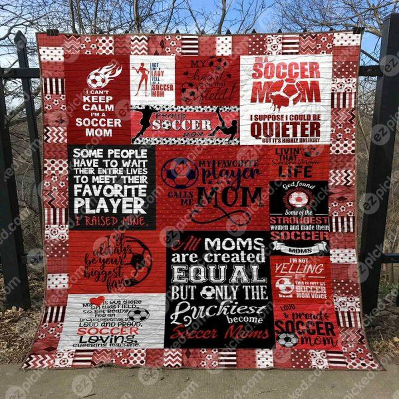 My Favorite Soccer Players Call Me Mom Quilt Bedding Set Blanket Bedroom Decor, Gifts for Family