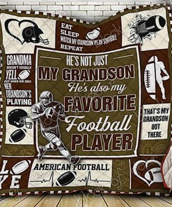 My Grandson My Favorite Football Player Jk Quilt Bedding Set Bedroom Decor, Gifts for Family