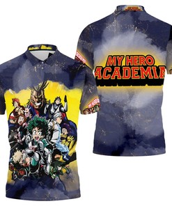 My Hero Academia All Main And Villain Characters Todoroki Shouto Midoriya Izuku All Might For Fan Polo Shirt