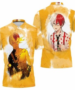 My Hero Academia Todoroki Shouto Fire 6 Packs For Japanese Fan Polo Shirt