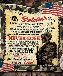 My Soldier, I Love You From Dad Quilt Bedding Set Blanket Bedroom Decor, Gifts for Family