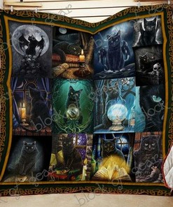 Mysterious Black Cat Soul Quilt Bedding Set - Great for Family Gifts and Home Decor