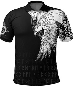 Mystical Raven Tattoo Special Viking Polo Shirt