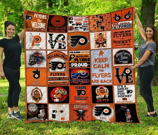 NHL Philadelphia Flyers Quilt Bedding Set Blanket- Personalize for Home Decor or Picnic