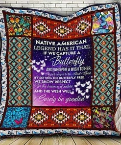 Native American Butterfly Quilt Bedding Set - Perfect for Bedroom Decor and Family Gifts