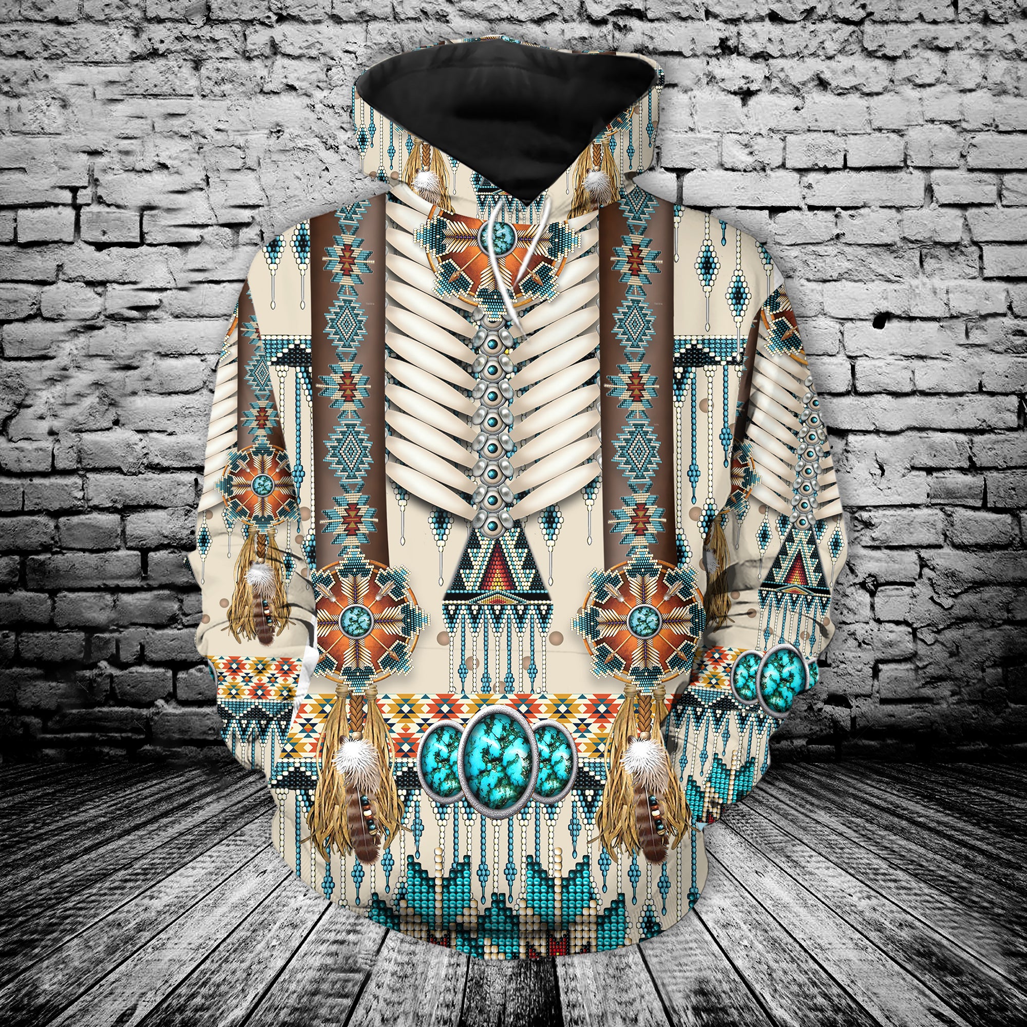 Native American Pattern Polo Shirt And Beach Short All Over Print - Image 3