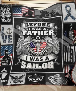 Navy Veteran Dad Quilt Bedding Set Blanket for Personalized Home Decor and Family Gifts