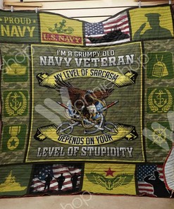 Navy Veteran Personalized Quilt Blanket - Gifts for Family Bedroom Decor