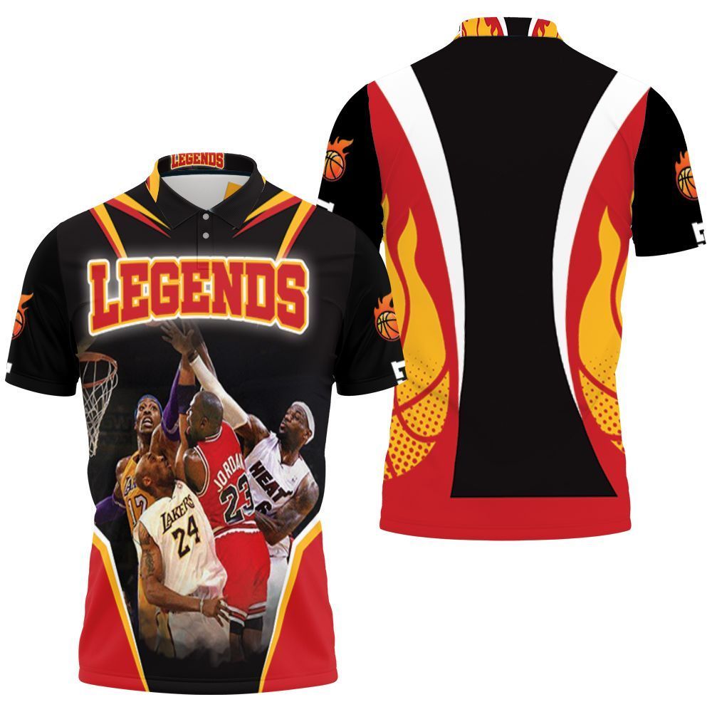 Nba Legend Jumpshot In Basket 3D Polo Shirt
