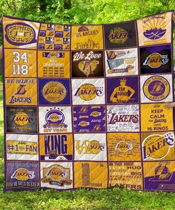 Nba Los Angeles Lakers Quilt Bedding Set Blanket Bedroom Decor, Gifts for Family