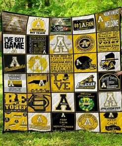 Ncaa Appalachian State Mountaineers Quilt Bedding Set Blanket Bedroom Decor, Gifts for Family