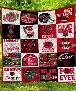 Ncaa Arkansas State Red Wolves Quilt Bedding Set Blanket Bedroom Decor Fans Gift
