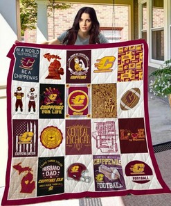 Ncaa Central Michigan Chippewas Quilt Bedding Set Blanket Bedroom Decor for Fans