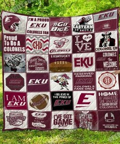Ncaa Eastern Kentucky Colonels Quilt Bedding Set Blanket Bedroom Decor, Gifts for Family