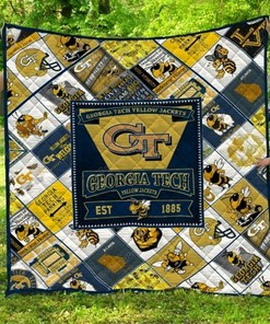 Ncaa Georgia Tech Yellow Jackets Quilt Bedding Set Blanket Bedroom Decor Fan Gift