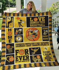 Ncaa Georgia Tech Yellow Jackets Quilt Bedding Set Blanket Bedroom Decor Gifts for Fans
